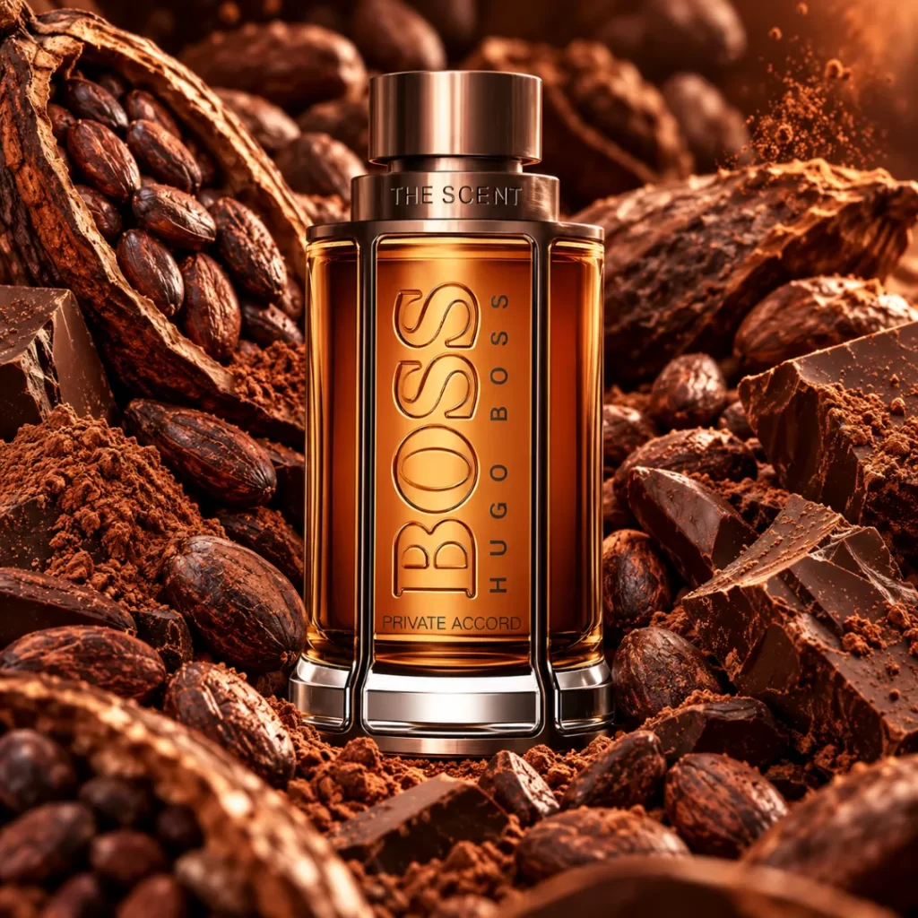 عطور الكاكاو - حبوب الكاكاو والشوكولاتة وعطر مستوحى من هوغو بوس ذا سنت برايفت أكورد | V PERFUMES JO