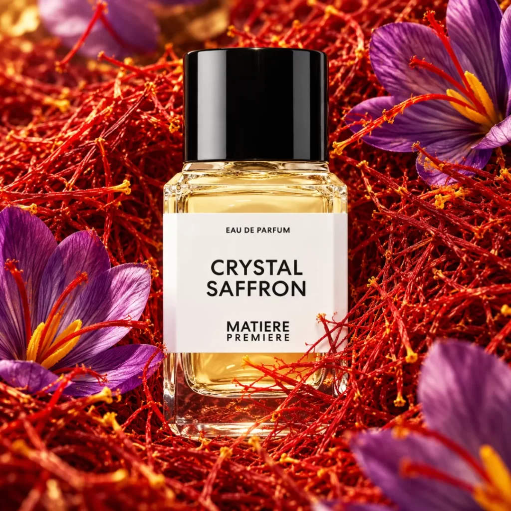 عطور الزعفران - شعيرات الزعفران وزهوره وعطر مستوحى من ماتيير بريميير كريستال سافرون | V PERFUMES JO